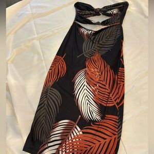Tropical Leaf Print Dress
